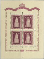 ** Liechtenstein: 1941, 10 Fr. Madonna Von Dux Als Postfrischer Kleinbogen.Michel 500,- € - Covers & Documents