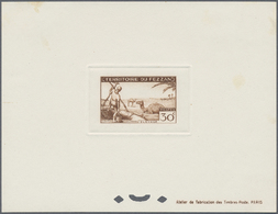 (*) Fezzan: 1951, Definitives "Agriculture", Complete Set As Epreuve De Luxe, Six Of Them Some Slight Imperfections. Mau - Storia Postale