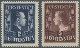 ** Liechtenstein: 1951, Freimarken: Fürstenpaar, Postfrischer Luxussatz In Zähnung L 12½:12, Beide Marken Einheit - Lettres & Documents