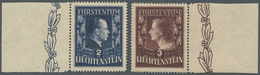 ** Liechtenstein: 1951, Freimarken: Fürstenpaar, Postfrischer Luxussatz In Zähnung L 14¾, Beide Marken Einheitlic - Covers & Documents