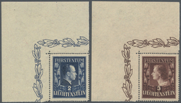 ** Liechtenstein: 1951, Freimarken: Fürstenpaar, Postfrischer Luxussatz In Zähnung L 14¾, Beide Marken Einheitlic - Covers & Documents
