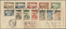 Br Fezzan: 1951, Definitives "Agriculture And Bey Ahmed", 30c. To 50fr., Complete Set Of Twelve Stamps As Attractive Fra - Lettres & Documents