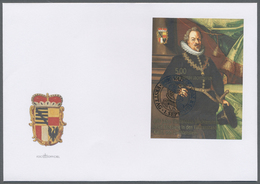 Liechtenstein: 2008, 400 Jahre Fürstenhaus, Blockausgabe Geschnitten Auf Schmuck-FDC Mit (nicht übergehendem) - Lettres & Documents