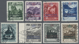 O Liechtenstein - Dienstmarken: 1932, Freimarken "Landschaften" Mit Farbigem Waagerechtem Aufdruck, Sauber Geste - Servizio