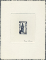 (*) Fezzan: 1951, Charity Issue, 25fr. + 5fr. As Epreuve D'artiste In Slate, With Signature Munier. Maury 55 - Storia Postale