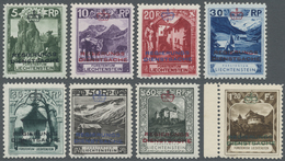 ** Liechtenstein - Dienstmarken: 1932, Freimarken "Landschaften" Mit Farbigem Waagerechtem Aufdruck, Taufrischer - Servizio