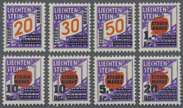 * Liechtenstein - Portomarken: 8 Verschiedene Portomarken Als Steuermarken Verwendet Mit Entsprechendem Aufdruck - Postage Due