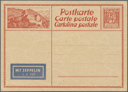 GA Liechtenstein - Ganzsachen: 1929, 20 Rp. Winzer Bild GSK Mit Dem Seltenen Eingedruckten Zeppelin-Etikett In Ta - Stamped Stationery