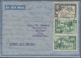 Br Fiji-Inseln: 1944. Fiji Air Mail Letter Card (vertical Fold) Addressed To Australia Bearing Fiji SG 249, ½d Green (pa - Fidji (...-1970)