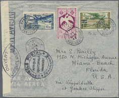 Br Französisch-Äquatorialafrika: 1942. Air Mail Envelope Endorsed 'via Leopoldville Et Yunkee Clipper' Addressed To Flor - Lettres & Documents