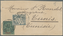 Br Französisch-Guinea: 1902. Small Lady's Envelope (top Shortened) Addressed To Tunisia, North Africa Bearing Guinee Fra - Altri & Non Classificati