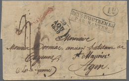 Br Französisch-Guyana: 1830. Soiled Stampless Envelope Written From Cayenne Dated '13 Juillet 1830' Addressed To France  - Storia Postale