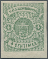** Luxemburg: 1874, 4 C. Blaugrün Wappenausgabe, Völlig Postfrisches Luxusstück. - Autres & Non Classés