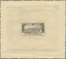 (*) Französisch-Guyana: 1942, Airmails 50c. "Cayenne/Biplane", Epreuve D'artiste In Black With Blank Value Field. Maury  - Storia Postale