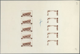 ** Französisch-Guyana: 1942, Airmails 50fr. "Cayenne/Aeroboat", Compound Stage Proof Sheet In Red-brown, Gummed Paper (t - Lettres & Documents