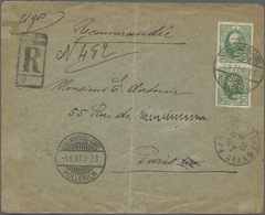 Br Luxemburg: 1907. Registered Envelope (vertical Fold) Addressed To France Bearing Yvert 64, 37½c Green (imperf - Other & Unclassified
