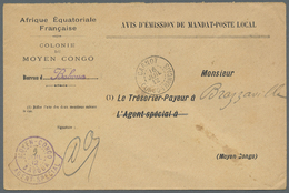 Br Französisch-Kongo: 1912. Stampless 'Avis D'Emission De Mandat-Poste Local' Envelope Headed 'Afrique Equatoriale Franc - Lettres & Documents