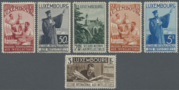 * Luxemburg: 1935, Sondermarkenserie Intellektuelle, Kompletter Satz (15 Werte) Mit Sauberer Erstfalz-Spur, übli - Altri & Non Classificati