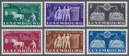 ** Luxemburg: 1951/1957, Cept-Vorläufer Kpl. Und Cept 1957 Im 4er-Block Aus Der Rechten Unteren Bogenecke, Postfr - Other & Unclassified
