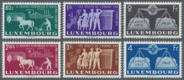 ** Luxemburg: 1951/1957, Cept-Vorläufer Kpl. Und Cept 1957 Im 4er-Block Aus Der Rechten Unteren Bogenecke, Postfr - Autres & Non Classés