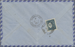 Br Französisch-Westafrika - Portomarken: 1956. Air Mail Envelope (vertical Fold) Addressed To 'Poste Restante' A.O.F. Be - Altri & Non Classificati