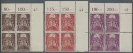 ** Luxemburg: 1957, Europa, 2 - 4 Fr In Viererblocks Einheitlich Aus Der Rechten Oberen Bogenecke, Ungefaltet Und - Other & Unclassified