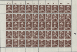 ** Luxemburg: 1957, Europa, 2 - 4 Fr. Je Im Kompletten Bogen Zu 50 Werten, Einmal Mittig Gefaltet, Tadellos Postf - Other & Unclassified