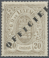 ** Luxemburg - Dienstmarken: 1875, 20 C Wappen Graubraun Mit Aufdruck "OFFICIEL", In Breiter Type I In Postfrisch - Servizio