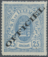 ** Luxemburg - Dienstmarken: 1875, 25 C. Blau, Aufdruck In Breiter Type, Farbfrisches Exemplar In Gutem Durchstic - Officials