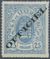 ** Luxemburg - Dienstmarken: 1875, 25 C. Blau, Aufdruck In Breiter Type, Farbfrisches Exemplar In Gutem Durchstic - Service