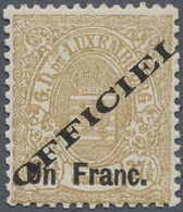 ** Luxemburg - Dienstmarken: 1875, 1 Fr Auf 37½ C Wappen Gelbbraun Mit Aufdruck "OFFICIEL", In Breiter Type I In - Officials