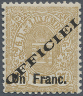 ** Luxemburg - Dienstmarken: 1875, 1 Fr Auf 37½ C Wappen Gelbbraun Mit Aufdruck "OFFICIEL", In Breiter Type I In - Servizio