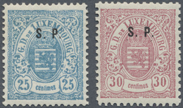 ** Luxemburg - Dienstmarken: 1884, 25 C Blau Und 30 C Lilarot Wappen Mit Aufdruck "S. P.", In Schmaler Type I In - Officials