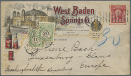 Br Luxemburg - Portomarken: 1909. Illustrated Envelope For 'West Baden Springs Co, Baden, Lndiana' Addressed To L - Postage Due