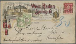 Br Luxemburg - Portomarken: 1909. Illustrated Envelope For 'West Baden Springs Co, Baden, Lndiana' Addressed To L - Segnatasse