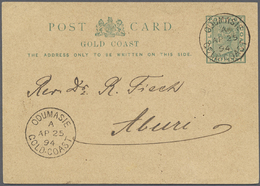 GA Goldküste: 1894. Postal Stationery Card 'half Penny' Green Cancelled Odumasie/Gold Coast (code A) Date Stamp 'Ap 25 9 - Gold Coast (...-1957)