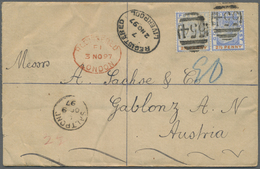 GA Goldküste: 1897. Registered Postal Stationery Envelope 2d Blue (toning, Creases) Upgraded With SG 14, 2½d Btue And Or - Costa D'Oro (...-1957)
