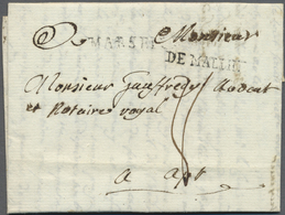Br Malta - Vorphilatelie: 1789. Stampless Envelope Written From Malta Addressed To Apt, France Charged M/s '7' Wi - Malta