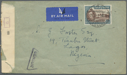 Br Goldküste: 1942. Air Mail Envelope Addressed To Nigeria Bearing SG 129, 1s3d Brown And Turquoise Tied By Kibi Date St - Côte D'Or (...-1957)