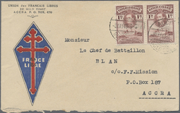 Br Goldküste: 1943. Illustrated Envelope Headed 'Union Des Francais Libres/de Gold Coast/ Accra' Addressed To 'Le Chef D - Costa D'Oro (...-1957)