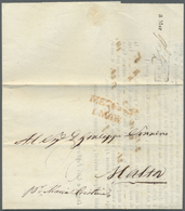 Br Malta: 1848, Folded Printed Matter With Red Two Line Cancel MESSINA/Italy And Handwritten "per MARIA-CHRISTINA - Malta