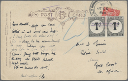 Br Goldküste - Portomarken: 1928. Picture Post Card Addressed To Accra, Gold Coast Bearing Great Britain SG 419, 1d Scar - Côte D'Or (...-1957)