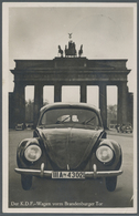 Ansichtskarten: Propaganda: 1939, K.D.F.-Wagen Vorm Brandenburger Tor, Fotokarte Gebraucht Mit SST B - Partiti Politici & Elezioni