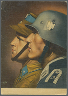 Ansichtskarten: Propaganda: 1940 Ca., SA-Mann Und Soldat, Farbaufnahme Nach Einer Fotografie Von Mül - Partiti Politici & Elezioni