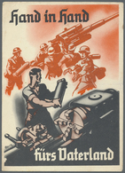 Ansichtskarten: Propaganda: 1940, "Hand In Hand Fürs Vaterland" Granatenherstellung Und Flack Im Ein - Partiti Politici & Elezioni