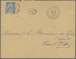 Br Guadeloupe: 1898. Envelope (vertical Fold) Addressed To The 'Chef De Service, Pointe-a-Pitre' Bearing Yvert 32, 15c B - Covers & Documents