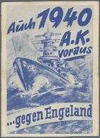 Ansichtskarten: Propaganda: 1940. Blaukarte "Auch 1940 A.K. Voraus Gegen Engeland". Karte Ungebrauch - Partiti Politici & Elezioni