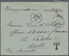 Br Malta: 1915. Stampless Envelope Written From France Addressed To 'Officer De Marine Francaise, La Valetta', En - Malta