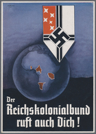 Ansichtskarten: Propaganda: 1940, "Der Reichskolonialbund Ruft Auch Dich!", Farbige Propagandakarte - Partiti Politici & Elezioni