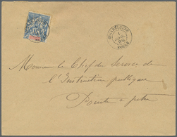 Br Guadeloupe: 1899. Envelope Addressed To The 'Chef De Service, Pointe-a-Pitre' Bearing Yvert 32, 15c Blue Tied By Guad - Storia Postale